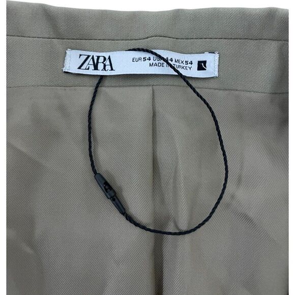 Zara Mens Suit Coat Blazer Jacket Khaki Tan EU 54 US 44 Slim Fit 1564/100 NWT - Picture 3 of 9